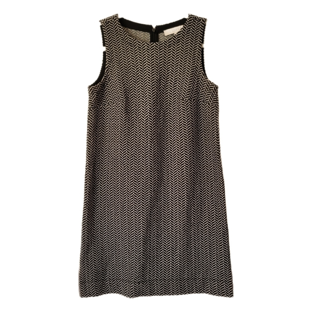 LOFT Dress Womens XSP Petite Black White Sleeveless Round Neck